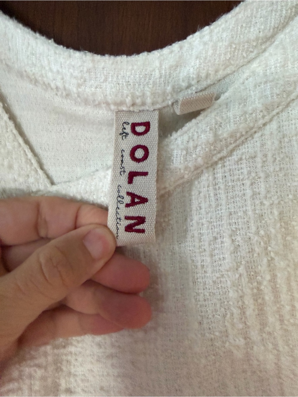 dolan Cream Textured Knit Ruffle Detail Top - Picture 3 of 7